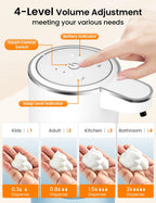 Automatic Soap Dispenser Touchless, USB Rechargeable Hand Soap Dispenser, 4 Adjustable Soap Levels, IPX5 Waterproof, 12.8oz/380ml, Countertop or Wall Mounted for Bathroom and Kitchen, White Liquid