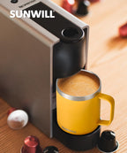 SUNWILL Insulated Coffee Mug, Stainless Steel 14 oz, Splash-Proof Lid Powder Coated Navy Blue 14 Ounces