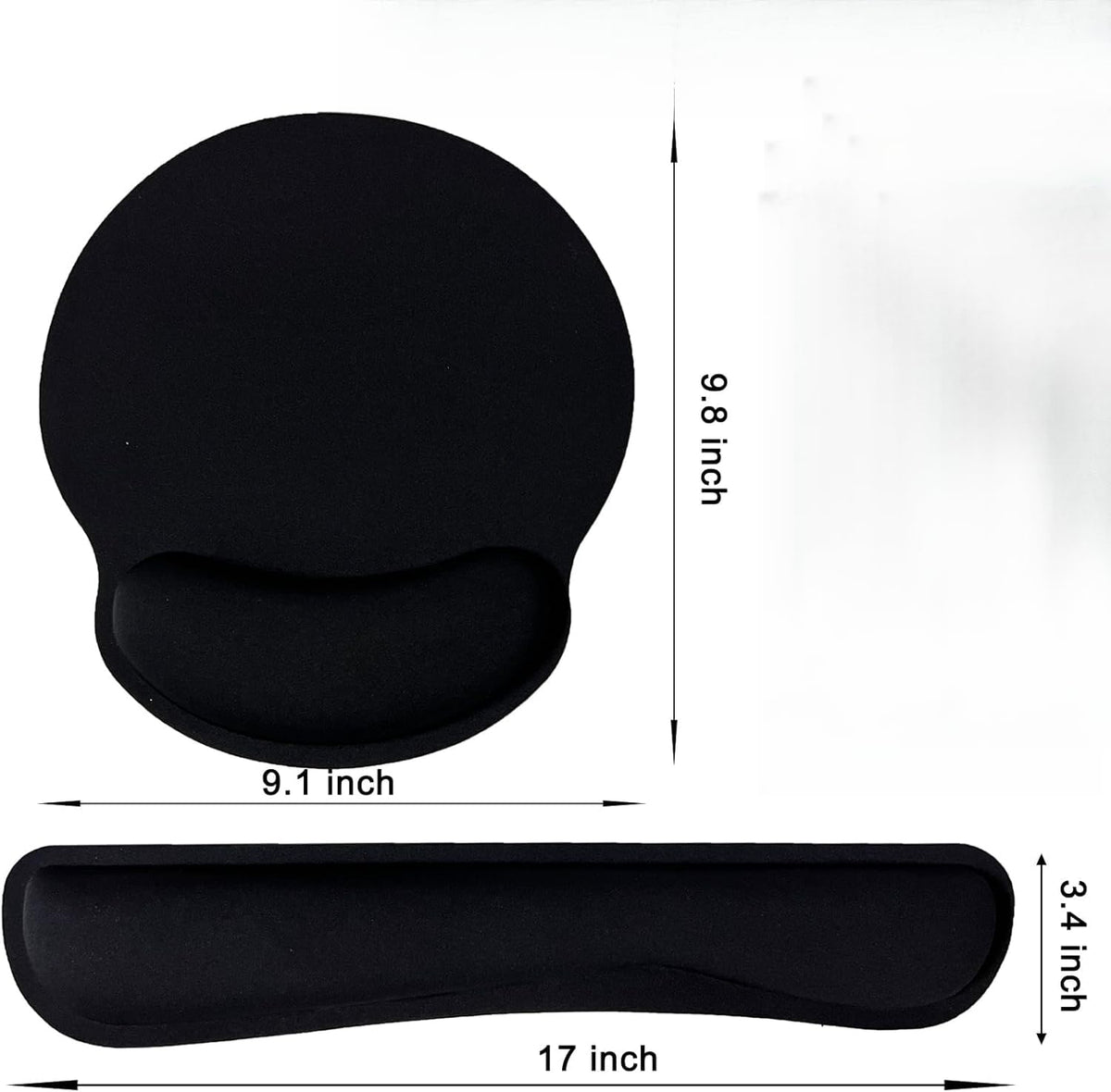 2-Pack Memory Foam Keyboard and Mouse Wrist Rest Pad Set, Ergonomic Gel-Infused, Non-Slip, Pain Relief for Carpal Tunnel