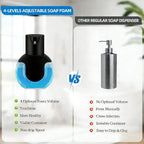 Automatic Soap Dispenser Touchless,Rechargeable Foaming Soap Dispenser,15oz/420ml Smart Hand Soap Dispensers,4-Level Adjustable,Wall Mount for Bathroom Kitchen Dish Soap,Hands-Free (Black) Black Foam