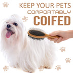 KylePet Dog Brush, Double Sided Pet Slicker Brush with Bamboo Handle for Dogs and Cats Long Hair Pets Grooming Comb for Removing Shedding, Tangles and Dead Undercoat Dog brush-01