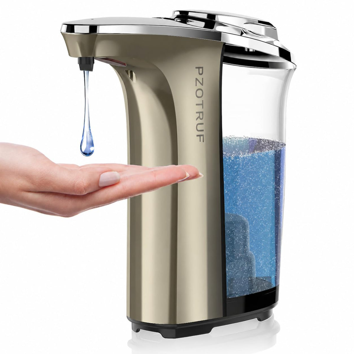 Automatic Soap Dispenser, 17oz Touchless Liquid Dish Soap Dispenser Kitchen Silver