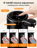 Automatic Soap Dispenser Touchless, USB Rechargeable Hand Soap Dispenser, 4 Adjustable Soap Levels, IPX5 Waterproof, 12.8oz/380ml, Countertop or Wall Mounted for Bathroom and Kitchen, White Liquid
