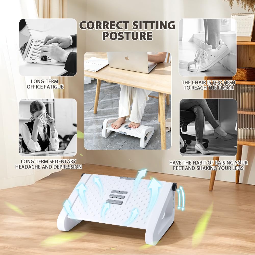 Adjustable Foot Rest Under Desk for Ergonomic Support at Work