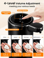 Automatic Soap Dispenser Touchless, USB Rechargeable Hand Soap Dispenser, 4 Adjustable Soap Levels, IPX5 Waterproof, 12.8oz/380ml, Countertop or Wall Mounted for Bathroom and Kitchen, White Liquid
