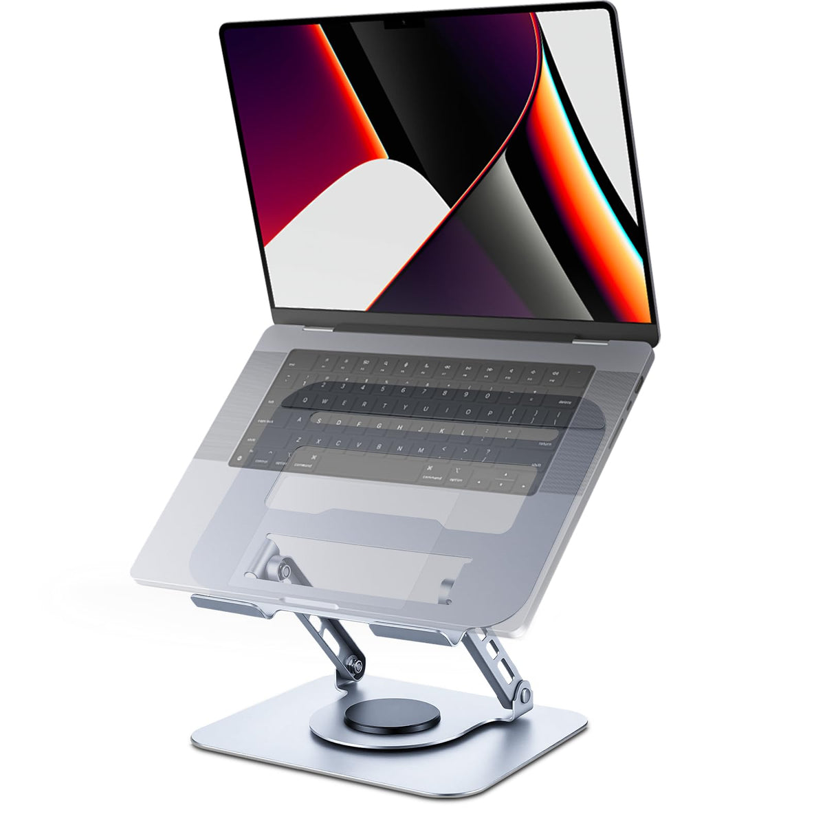 Leeboom Laptop Stand for Desk, Adjustable Foldable Aluminum Riser, Silver