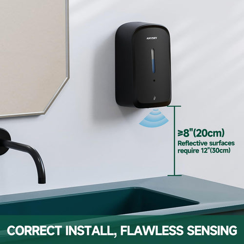 anydry Commercial Automatic Soap Dispenser 34oz Large Capacity Wall-Mounted Black