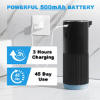 RYTOXILO Automatic Soap Dispenser, 2 Pack Black Touchless Liquid Soap Dispenser for Bathroom, 13.5 Fl Oz Plastic Electric Auto Dish Soap Dispensers Wall Mount for Kitchen with Adjustable Volume Liquid-2 Pack