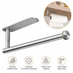 Paper Towel Holders for Kitchen,Paper Towels Bulk- Self-Adhesive Under Cabinet,Both Available in Adhesive and Screws,Stainless Steel,1pack