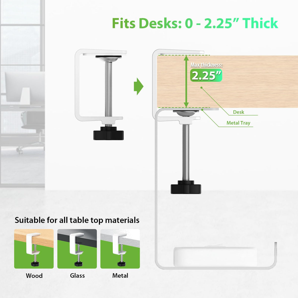 Under Desk Cable Management Tray and Metal Cord Organizer