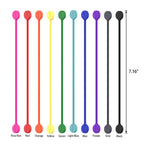SMART&COOL Reusable Silicone Magnetic Cable Ties, Multicolored, 20-Pack Multi