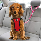 Lukovee Dog Car Seat Belt, 2 Pack, Headrest Restraint, Headrest A.Fluorescent Pink Headrest, 2 Pcs
