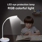 LED Desk Lamp, Night Light Battery Operated Table Light Dimmable Eye Caring Reading Desk Light RGB Dimmable Office Lamp Desktop Supplies