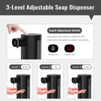 Automatic Liquid Soap Dispenser Touchless, USB Rechargeable Smart Hand Soap Dispenser, 13.5oz/400ml, 3-Level Adjustable, Compatible with Thick Thin Dish Soap for Bathroom Kitchen, Clog-Free (Gold) Gold