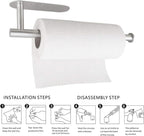 Paper Towel Holders for Kitchen,Paper Towels Bulk- Self-Adhesive Under Cabinet,Both Available in Adhesive and Screws,Stainless Steel,1pack
