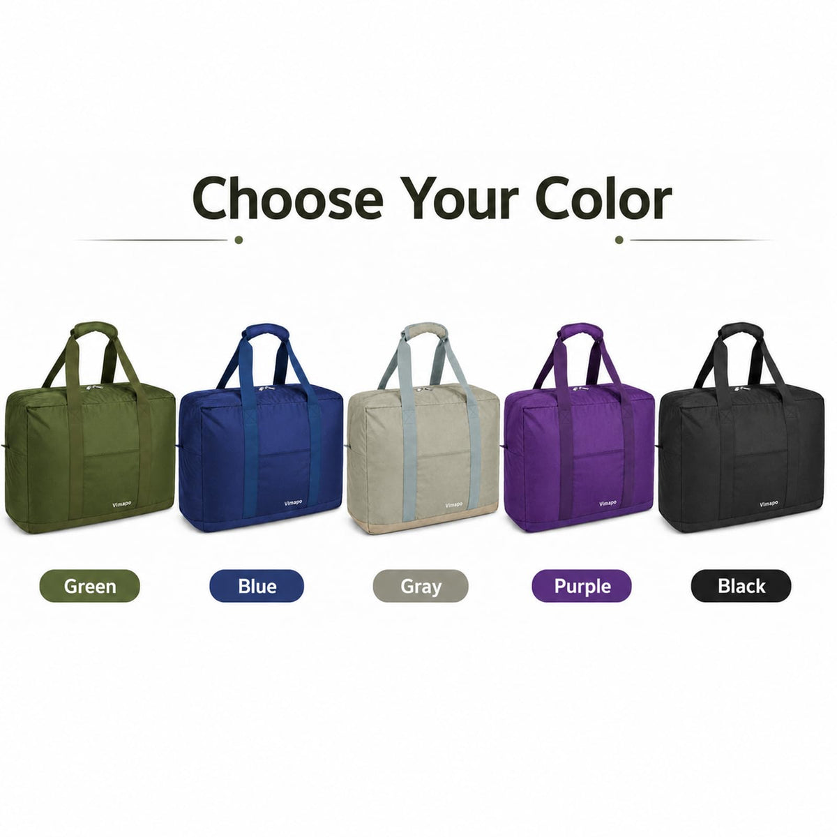 Foldable Travel Duffle Bag with Trolley Sleeve 40L Travel Bag Black