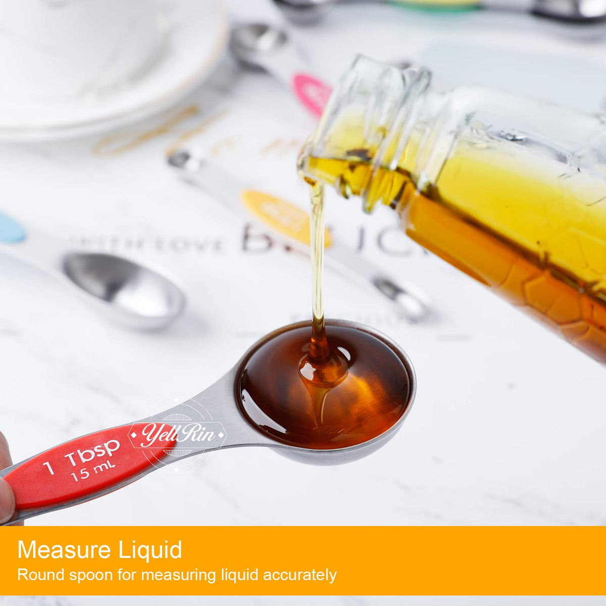 Magnetic Stainless Steel Dual-Sided Measuring Spoons Set