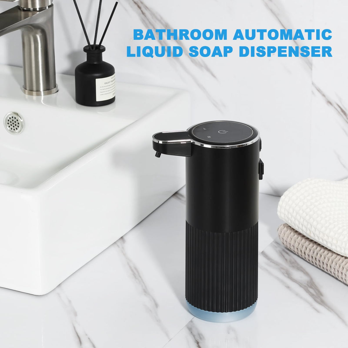 RYTOXILO Automatic Soap Dispenser, 2 Pack Black Touchless Liquid Soap Dispenser for Bathroom, 13.5 Fl Oz Plastic Electric Auto Dish Soap Dispensers Wall Mount for Kitchen with Adjustable Volume Liquid-2 Pack