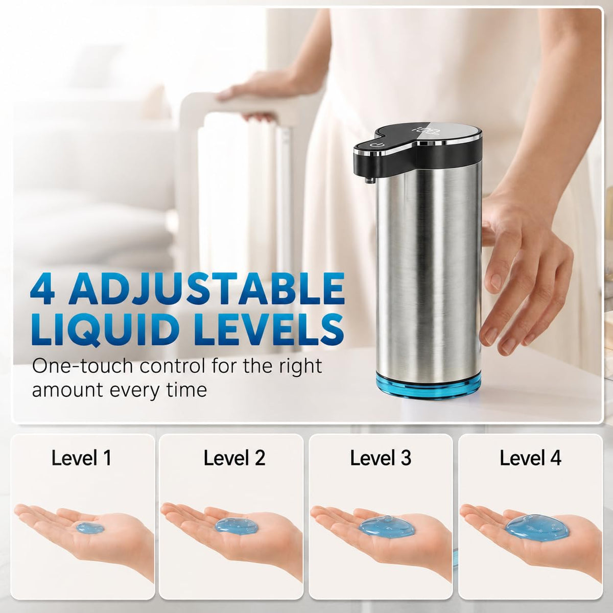 Automatic Foaming Soap Dispenser(IPX5 Waterproof, 12oz/350ml St-01 Foam Gray
