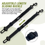 COOYOO Dog Seat Belt,3 Piece Set Retractable Dog Car Harness Adjustable for Vehicle Nylon Pet Safety Heavy Duty & Elastic Set 03-Black+Blue