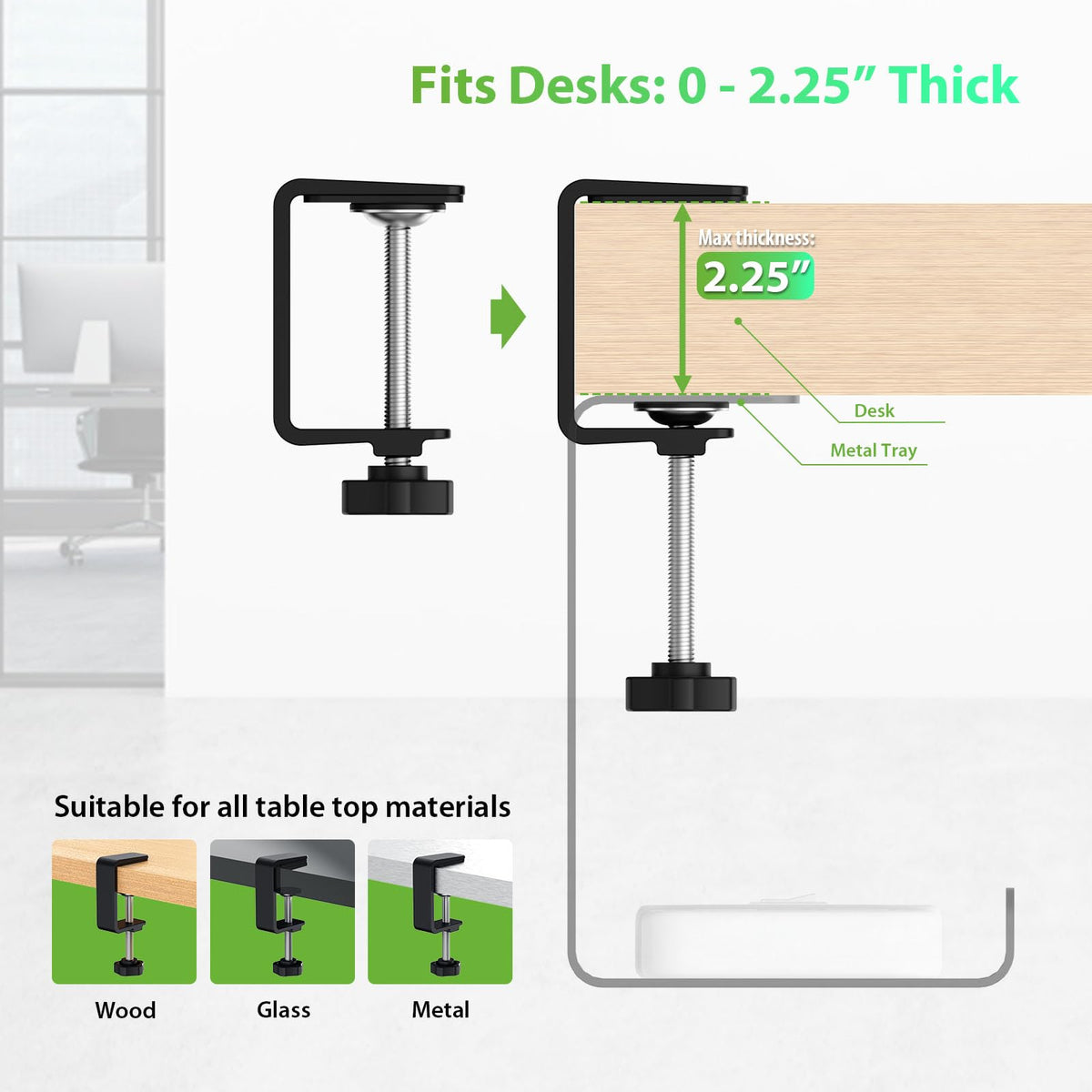 Under Desk Cable Management Tray and Metal Cord Organizer