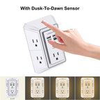 Wall Charger, Surge Protector, QINLIANF 5 Outlet Extender with 4 USB Ports Black 3U1C