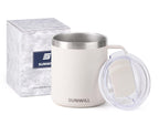 SUNWILL Insulated Coffee Mug, Stainless Steel 14 oz, Splash-Proof Lid Powder Coated Navy Blue 14 Ounces