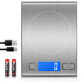 33lb Rechargeable Food Scale, Diyife 304 Stainless Steel Kitchen Scale Silver Medium