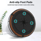 Lazy Susan Turntable Organizer for Cabinet Pantry Kitchen Countertop Refrigerator Cupboard, Pine Wood, 9", Carbonized Black 9''