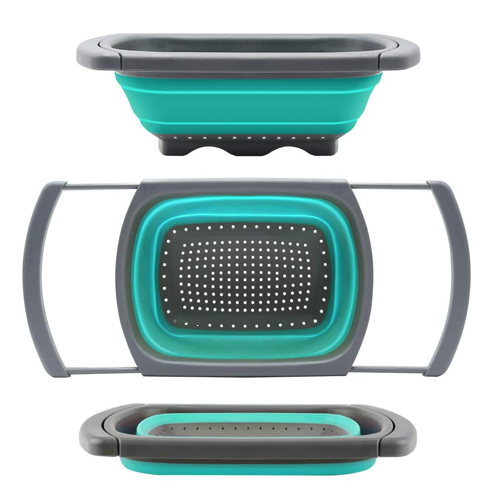 Qimh Colander collapsible, Strainer Over The Sink Vegetable Fruit...