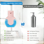 Automatic Soap Dispenser Touchless,Rechargeable Foaming Soap Dispenser,15oz/420ml Smart Hand Soap Dispensers,4-Level Adjustable,Wall Mount for Bathroom Kitchen Dish Soap,Hands-Free (Black) Black Foam