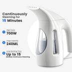 HiLIFE Steamer for Clothes, Portable Handheld Design, 240ml Big Capacity, 700W, Strong Penetrating Steam, Removes Wrinkle, for Home, Office(ONLY FOR 120V)-Black 1-Black