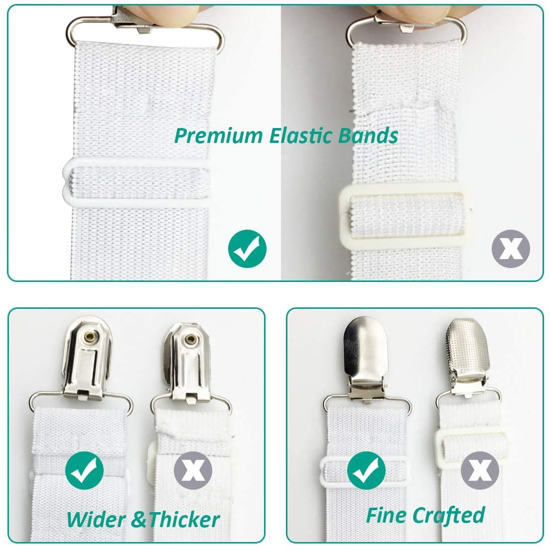 RayTour Bed Sheet Holder Straps Keepers Bedsheet Holders Fasteners 2...