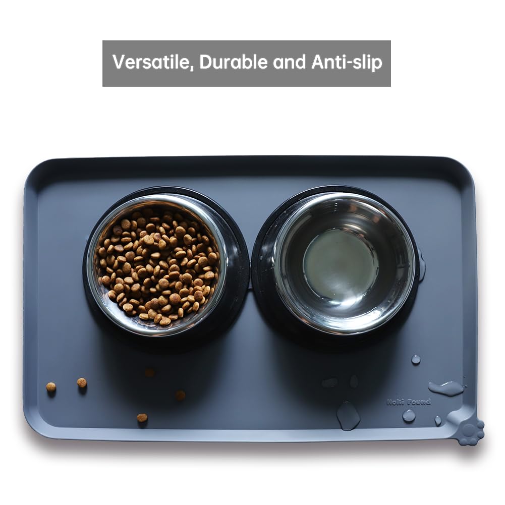 Hoki Found -Waterproof Pet Feeding Mats with High Lips - Multiple Size and...
