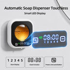 Automatic Soap Dispenser Touchless, Wall Mount, Rechargeable, Mood Lighting Black