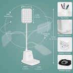 10W Wireless Charging LED Desk Lamp with Clock, Light Black