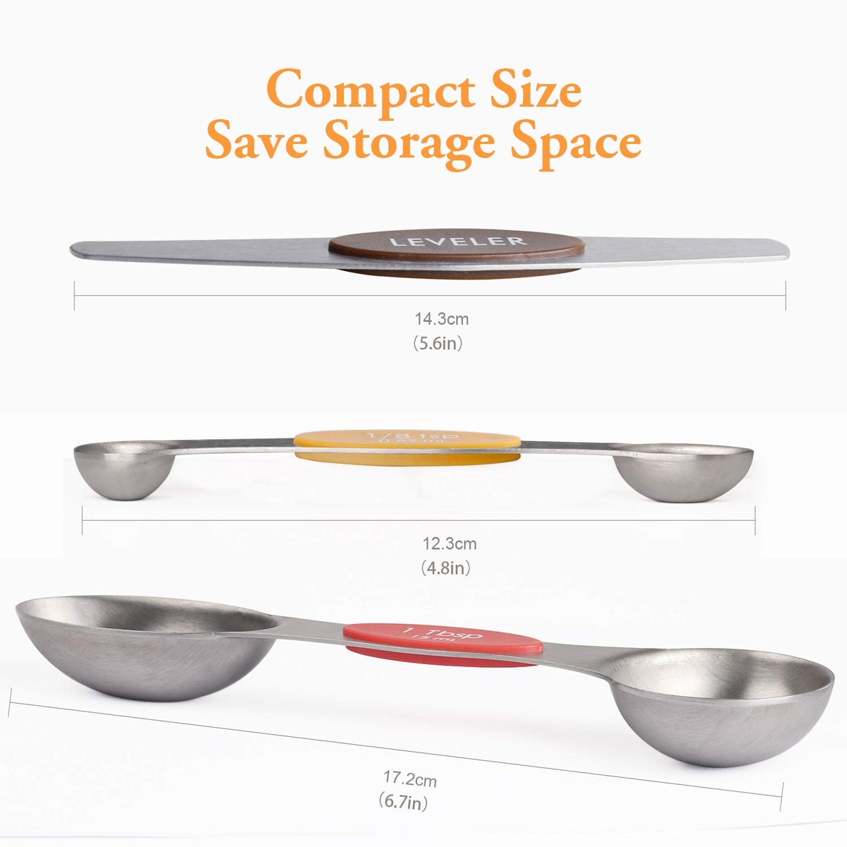 Magnetic Stainless Steel Dual-Sided Measuring Spoons Set