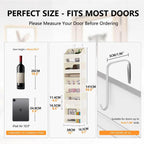 Over The Door Organizer - Over Door Storage Organizer with 5 Large Pockets & 10 Mesh Side Compartments - Heavy-Duty Hanging Storage for Bathroom, Bedroom & Closet - Baby Room Organize - Grey