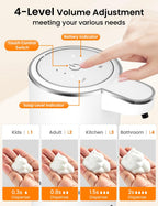 Automatic Soap Dispenser Touchless, USB Rechargeable Hand Soap Dispenser, 4 Adjustable Soap Levels, IPX5 Waterproof, 12.8oz/380ml, Countertop or Wall Mounted for Bathroom and Kitchen, White Liquid