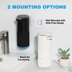 RYTOXILO Automatic Soap Dispenser, 2 Pack Black Touchless Liquid Soap Dispenser for Bathroom, 13.5 Fl Oz Plastic Electric Auto Dish Soap Dispensers Wall Mount for Kitchen with Adjustable Volume Liquid-2 Pack