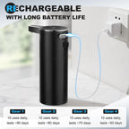 Automatic Soap Dispenser Touchless, 13.5oz Rechargeable Liquid Pump Black Liquid