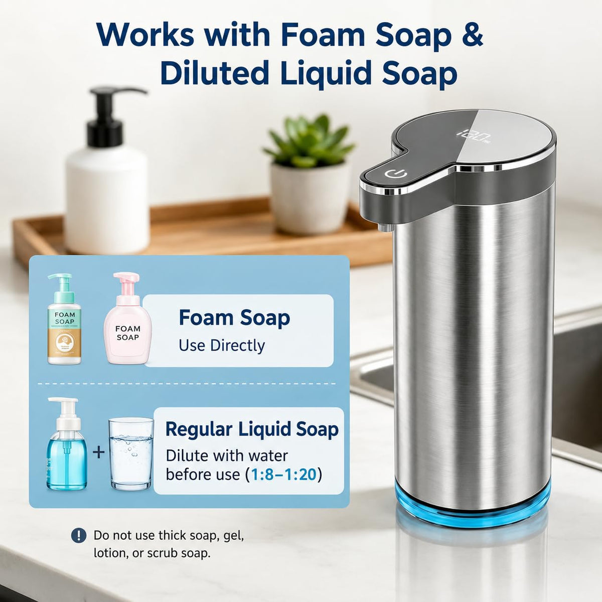 Automatic Foaming Soap Dispenser(IPX5 Waterproof, 12oz/350ml St-01 Foam Gray