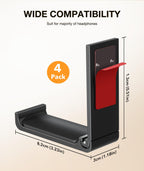 Foldable Aluminum Headphone Stand and Desk Mount Hook