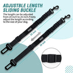 COOYOO Dog Seat Belt,3 Piece Set Retractable Dog Car Harness Adjustable for Vehicle Nylon Pet Safety Heavy Duty & Elastic Set 03-Black+Blue