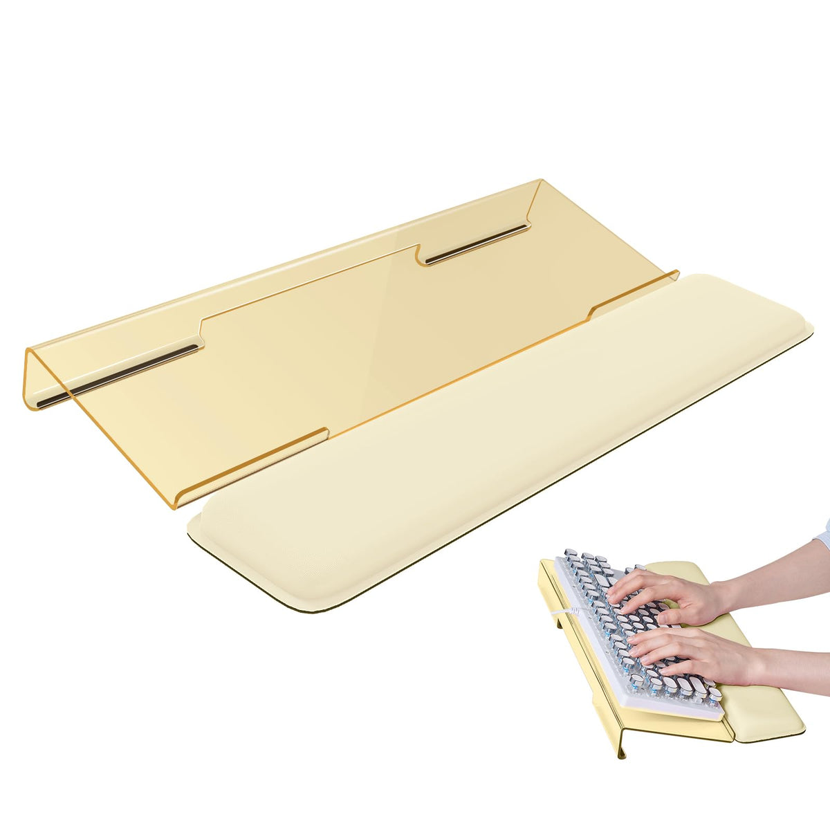 Laborio Computer Keyboard Wrist Rest, Keyboard Riser Stand for Desktop Purple Keyboard Stand With Wrist Rest