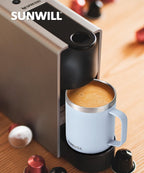 SUNWILL Insulated Coffee Mug, Stainless Steel 14 oz, Splash-Proof Lid Powder Coated Navy Blue 14 Ounces