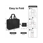 Foldable Travel Duffle Bag with Trolley Sleeve 40L Travel Bag Black