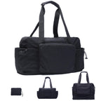 Foldable Travel Duffel Bag,Packable Weekender Bag with Luggage Sleeve, 35L-45L Expandable Overnight Carry-On Tote with Padded Shoulder Strap, Lightweight Nylon Extra Bag for Travel