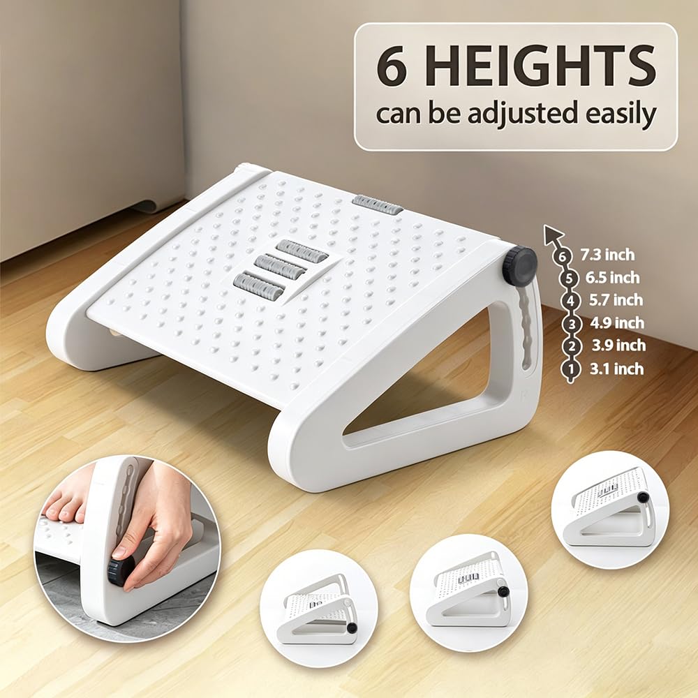 Adjustable Foot Rest Under Desk for Ergonomic Support at Work