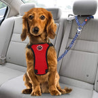 Lukovee Dog Car Seat Belt, 2 Pack, Headrest Restraint, Headrest A.Fluorescent Pink Headrest, 2 Pcs